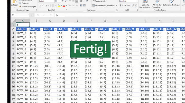 Animierte Grafik zur Darstellung der Funktion VERWEIS in Excel.