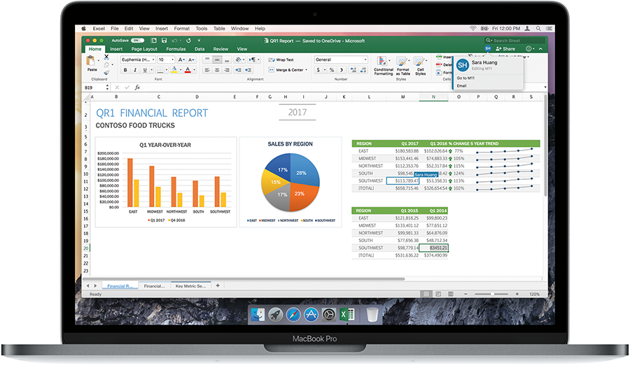 Image of a laptop open, displaying a financial report in Excel.