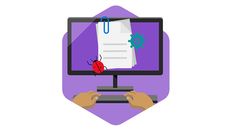 A close up of a computer screen with an image of paper