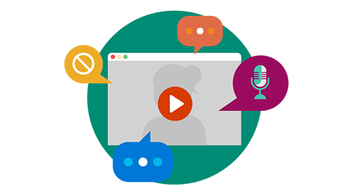 Guhit ng laptop na napapaligiran ng mga icon