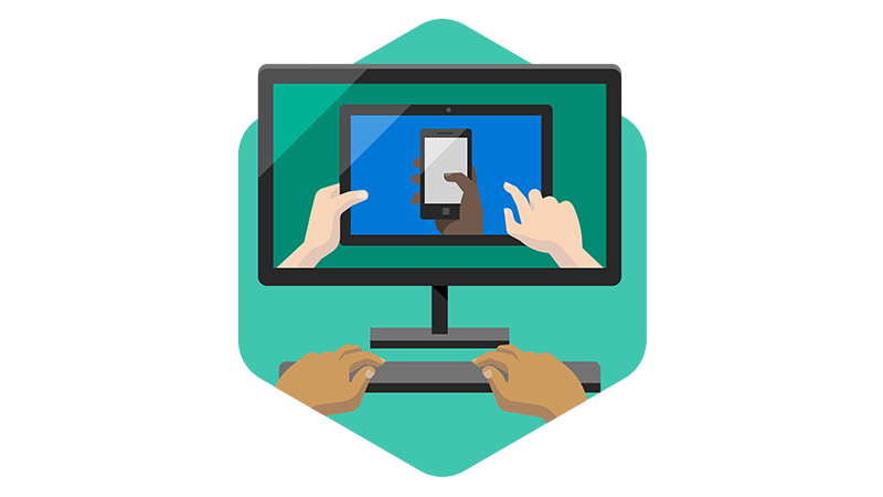 Guhit ng screen na may retrato ng screen at mobile device