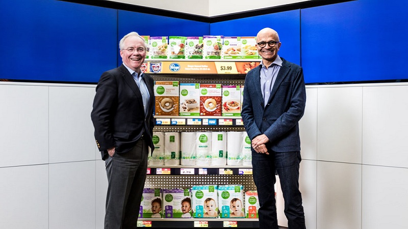 Rodney McMullen, CEO Kroger, und Satya Nadella, CEO Microsoft