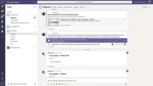 Ein Screenshot von Microsoft Teams im Unterricht