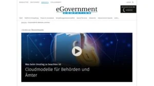 Screenshot der Webseite eGovernment