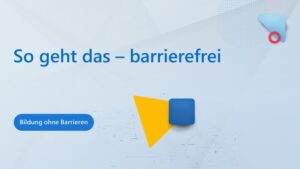 Ein blauer hintergrund mit der Aufschrift "So geht das - barrierefrei"