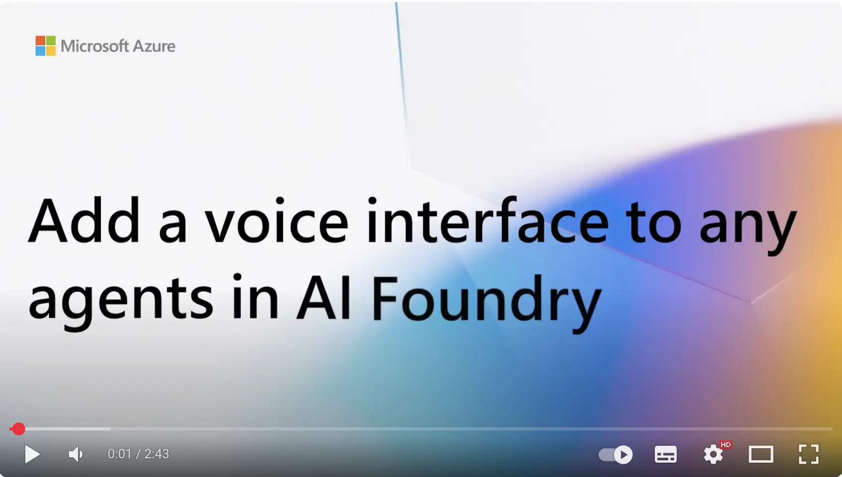 Screenshot Video: Add a voice interface to any agents in AI Foundry