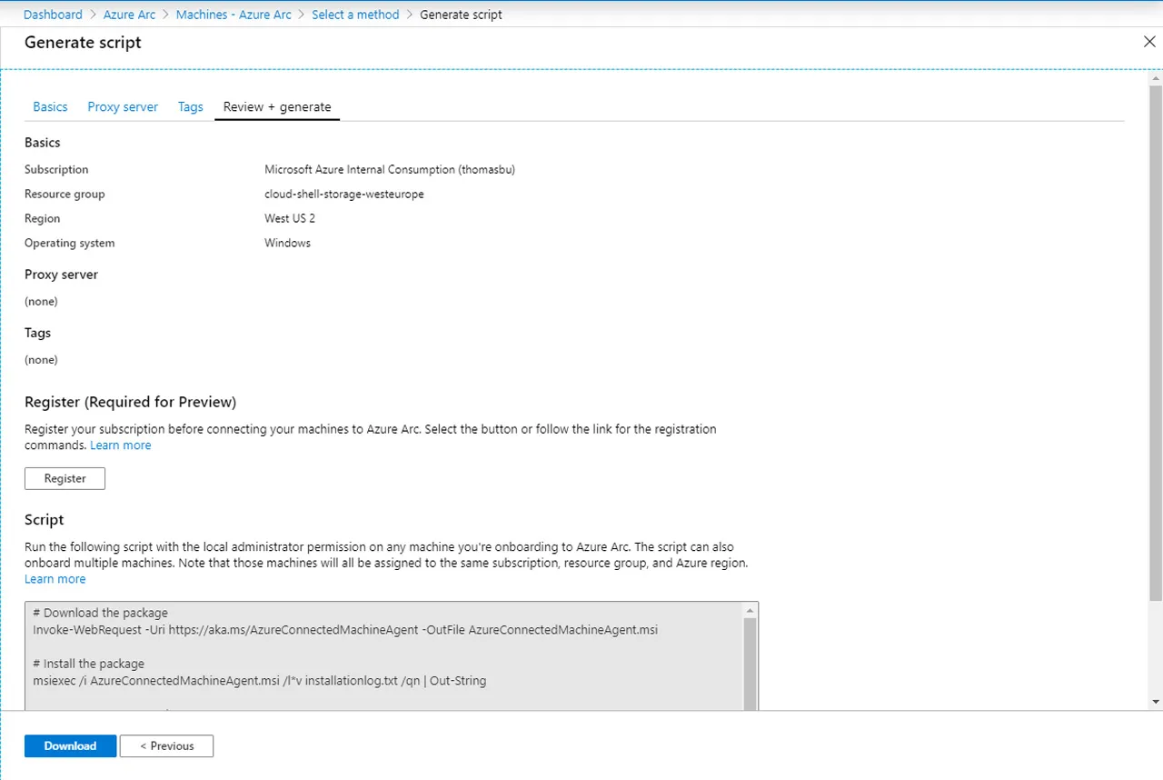 Angaben überprüfen und Script erstellen
