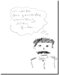 Meister sagt Lehrling mit welchem Werkzeug er ein Loch graben soll.