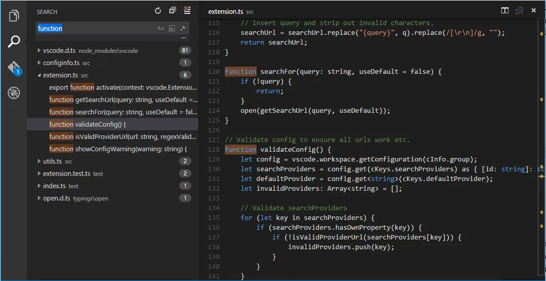 Abbildung 2: Globale Suche Abbildung 2: Globale Suche