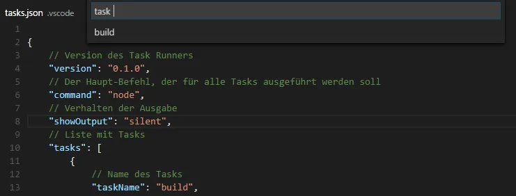 Abbildung 3: Liste mit Tasks, die gestartet werden können. Abbildung 3: Liste mit Tasks, die gestartet werden können.