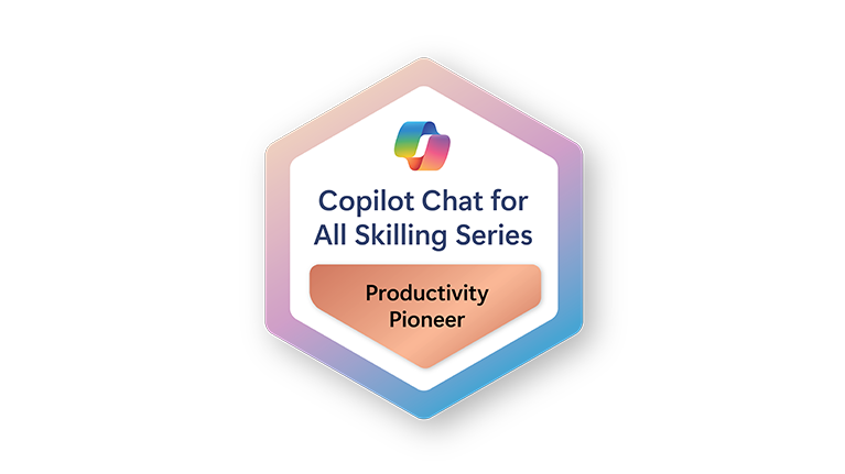 Copilot Chat and AI Agents Skilling Series Productivity Pioneer Badge