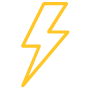 Yellow outline lightning bolt