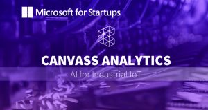 A header image displaying the logo and name of Canvass Analytics as a part of the Microsoft for Startups program