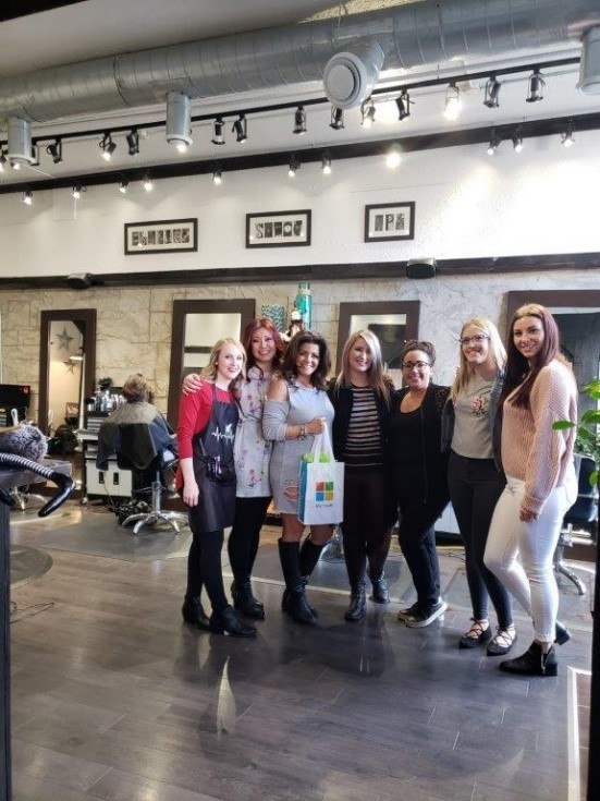 Photograph of Suzie and her team at Essence Salon + Spa