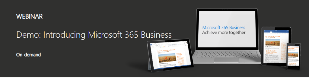 Graphic with headline reading Demo: Introducing Microsoft 365