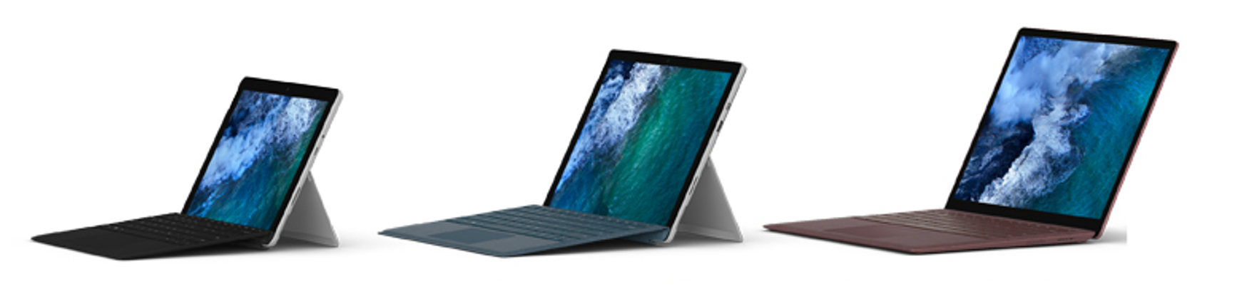 Photograph of Microsoft Surface devices.