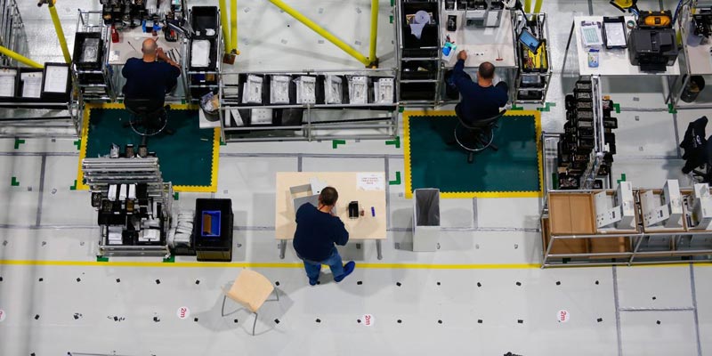 Airbus AMRC factory working on Penlon ventilator sub-assemblies