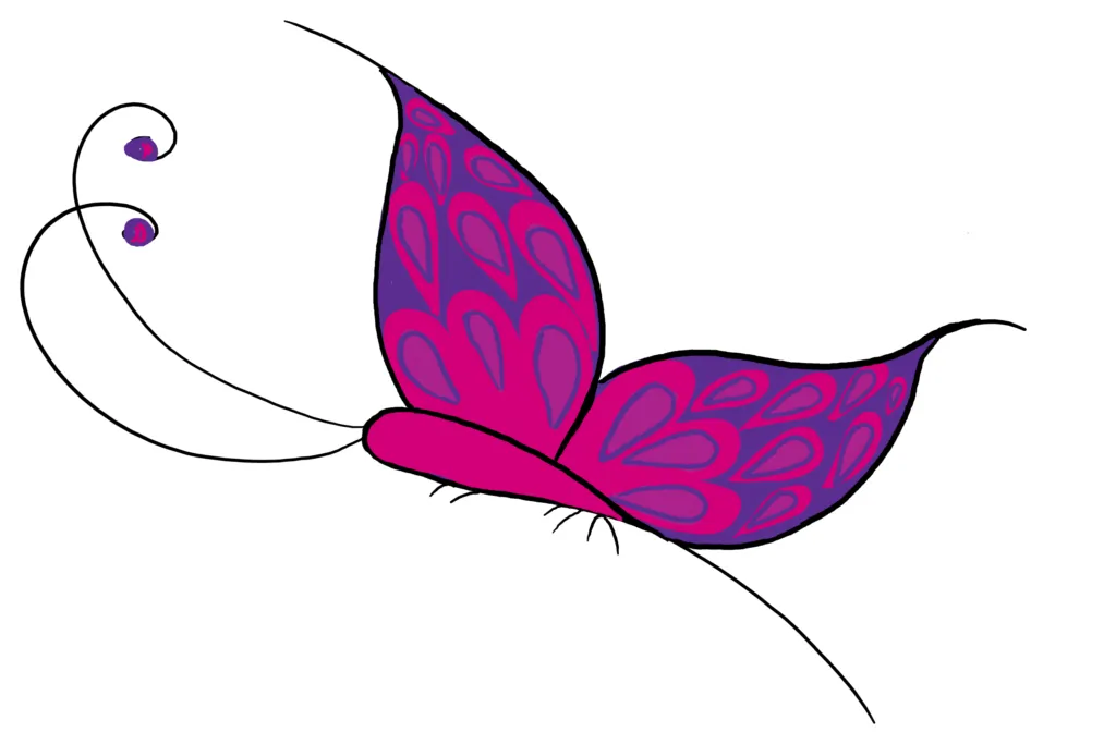 Butterfly doodle created on Microsoft Surface