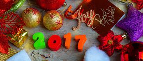 Christmas and New Year Background With Decorations