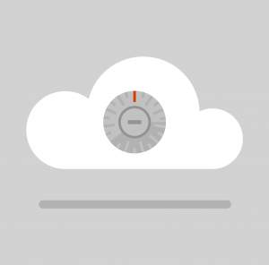 Illustration conveying the protection of the cloud