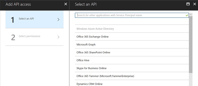 A screenshot of the 'Add API Process' menu, with