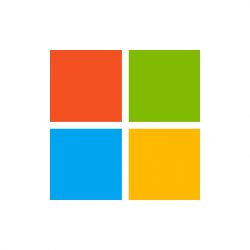 Microsoft logo. Square made up of four coloured segments in red, green, blue and yellow