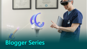Blogger series thumbnail showing a doctor using HoloLens.