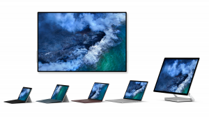 The Surface for Business portfolio; Surface Go, Surface Pro 6, Surface Laptop 2, Surface Book 2, Surface Studio 2 and Surface Hub 2S