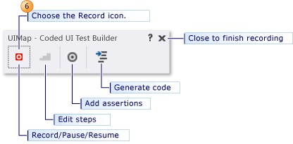 A screenshot of the Coded UI Test Builder