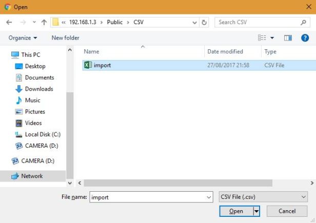 A .csv file highlighted in file explorer