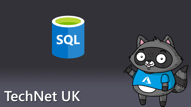 A SQL icon, next to a picture of Bit the Raccoon.