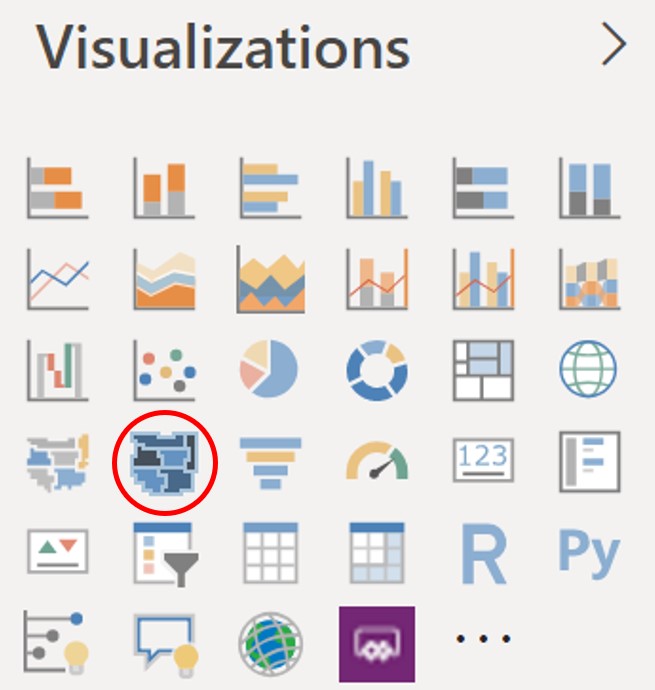 Select the Shape Map icon in the Visualizations pane