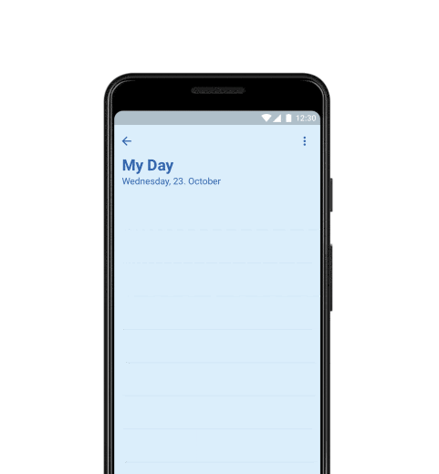 Animated image of Microsoft To Do displaying a My Day to-do list.
