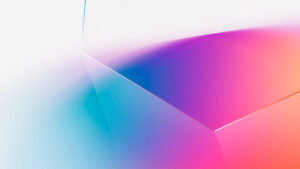 Abstract shapes with blue, purple, and orange colors.