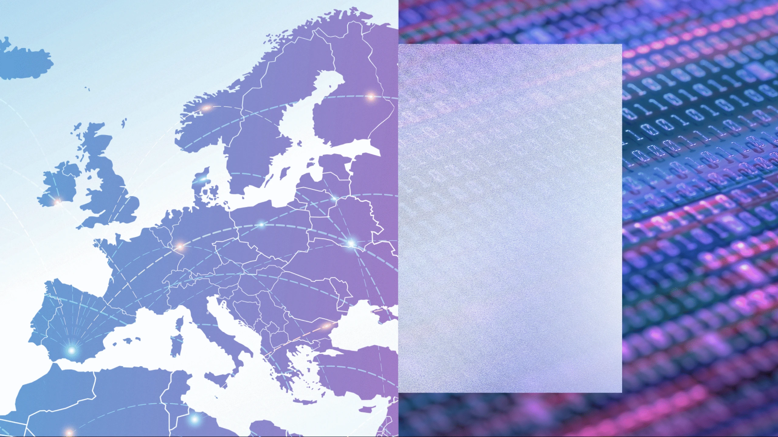 A decorative image with European map and key locations highlighted