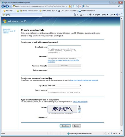 WLID Sign Up WLID Sign Up