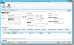 Sales order details.