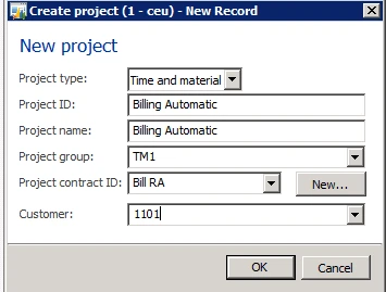 Create project new record.