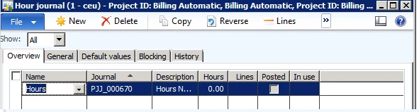 Hour journal. Enter 20 hours.
