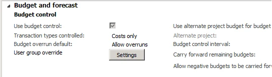 Budget and forecast budget control.