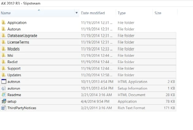 Original AX 2012 R3 install files.