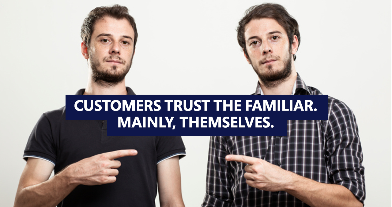 a man holding a sign