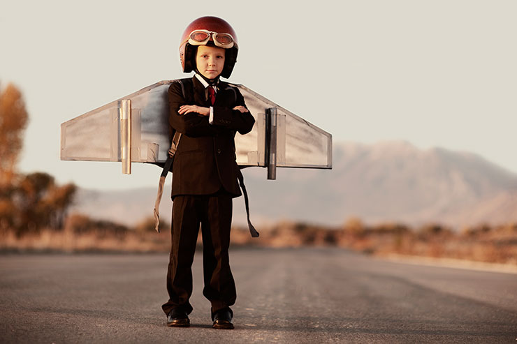 a man holding a sign