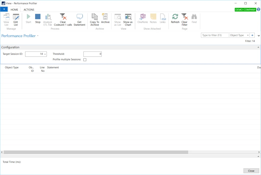 Dynamics NAV application profiler.