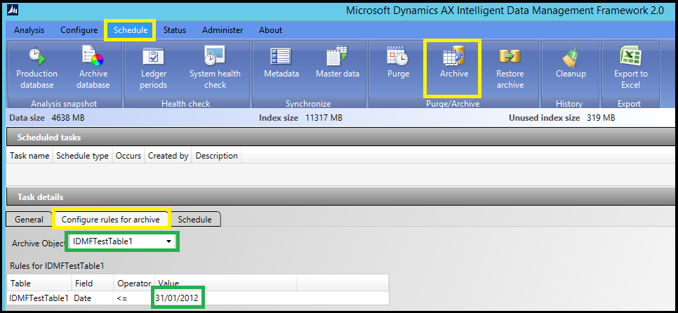 IDMF - Archiving Restoring and Purging data from a custom table