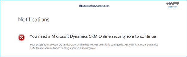 No security role error