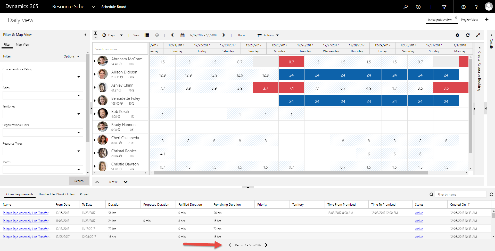 Easily see how many requirements are in booking requirements tab