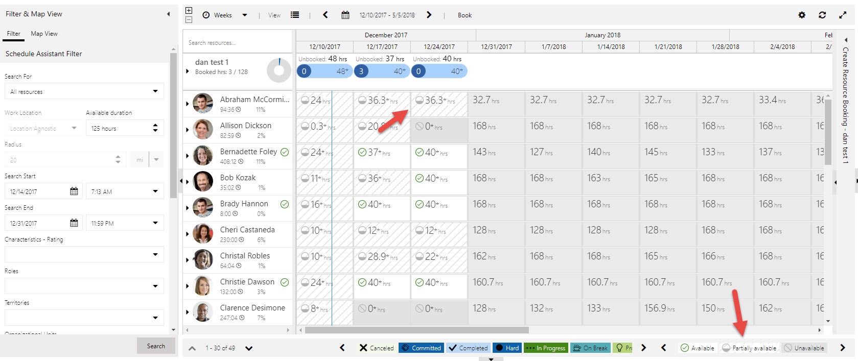 Resource partially available