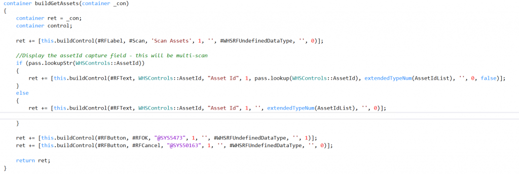 Codes for getcontainerstep