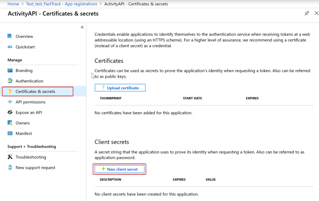 App Registration step 9